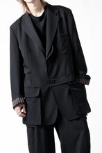 画像をギャラリービューアに読み込む, Y's for men SHAVED CLOTH JACKET / WRINKLED GABARDINE (BLACK)