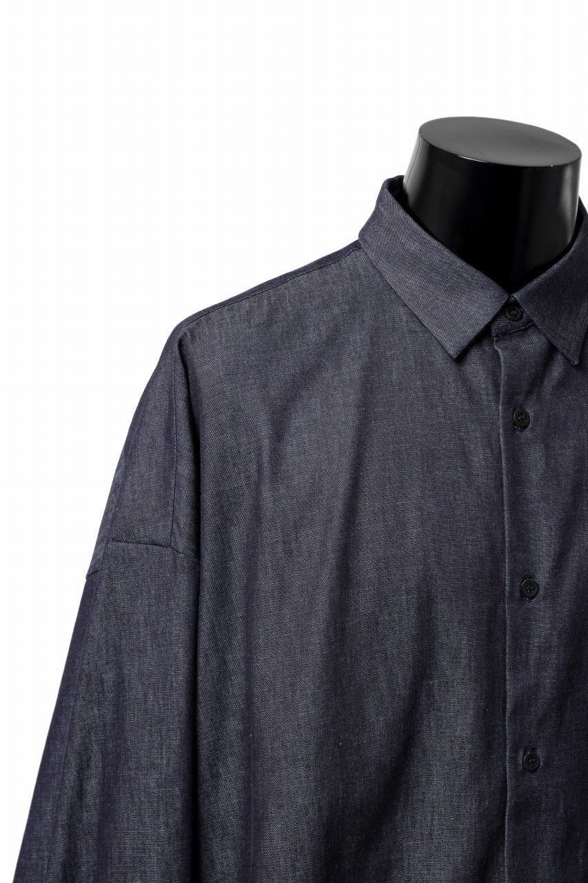 Load image into Gallery viewer, sus-sous atelier L/S shirts / 6oz uneven yarn denim (INDIGO / RIGID)