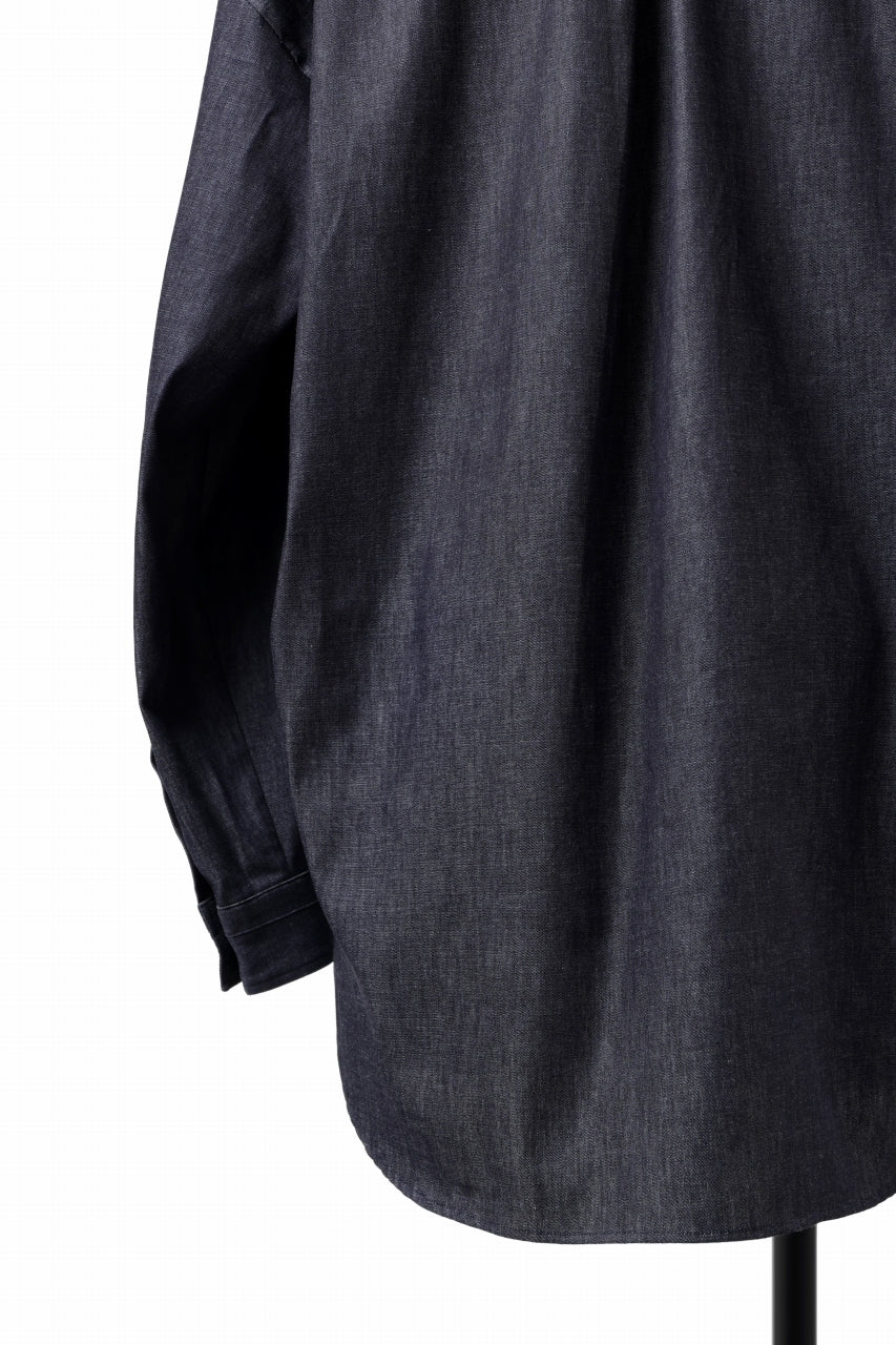 Load image into Gallery viewer, sus-sous atelier L/S shirts / 6oz uneven yarn denim (INDIGO / RIGID)