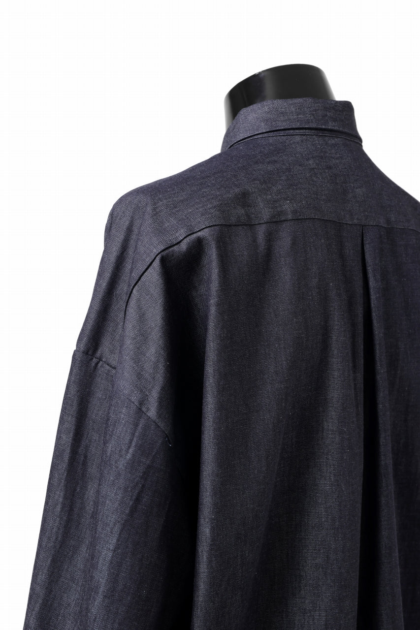 Load image into Gallery viewer, sus-sous atelier L/S shirts / 6oz uneven yarn denim (INDIGO / RIGID)