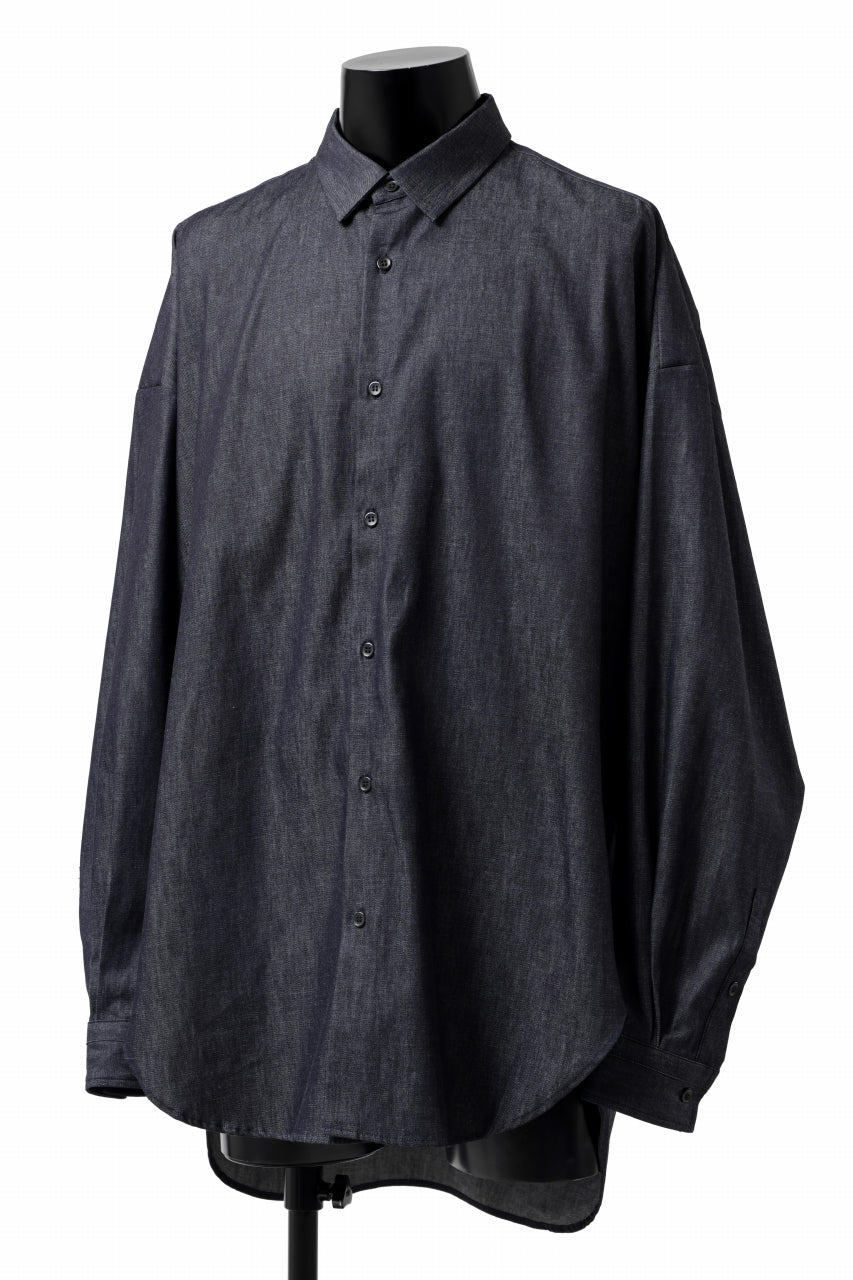 Load image into Gallery viewer, sus-sous atelier L/S shirts / 6oz uneven yarn denim (INDIGO / RIGID)