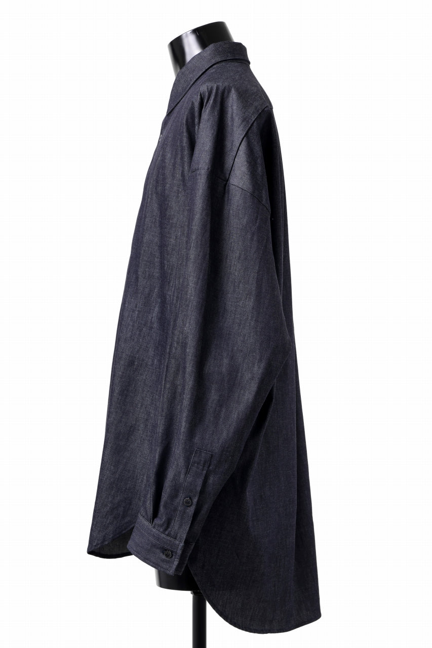 Load image into Gallery viewer, sus-sous atelier L/S shirts / 6oz uneven yarn denim (INDIGO / RIGID)