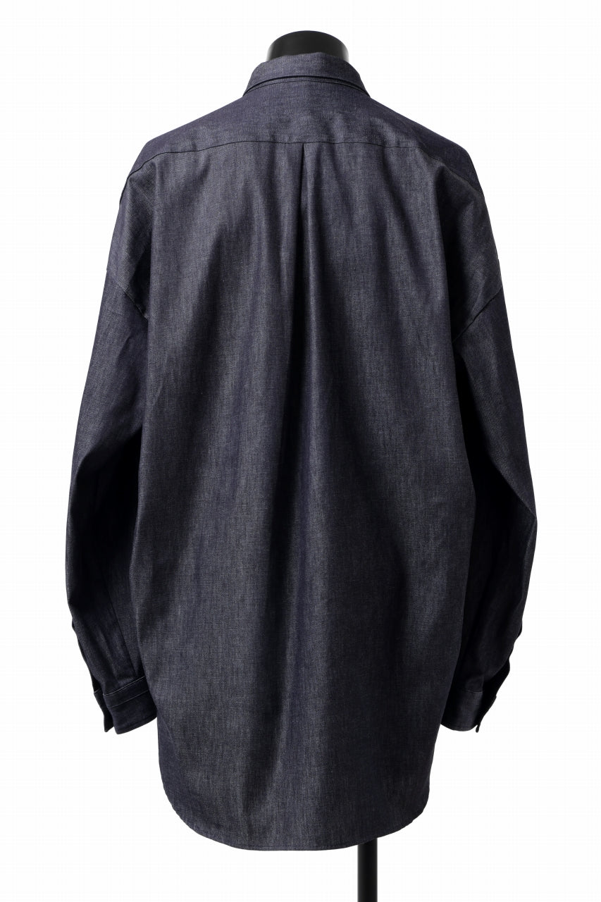 Load image into Gallery viewer, sus-sous atelier L/S shirts / 6oz uneven yarn denim (INDIGO / RIGID)