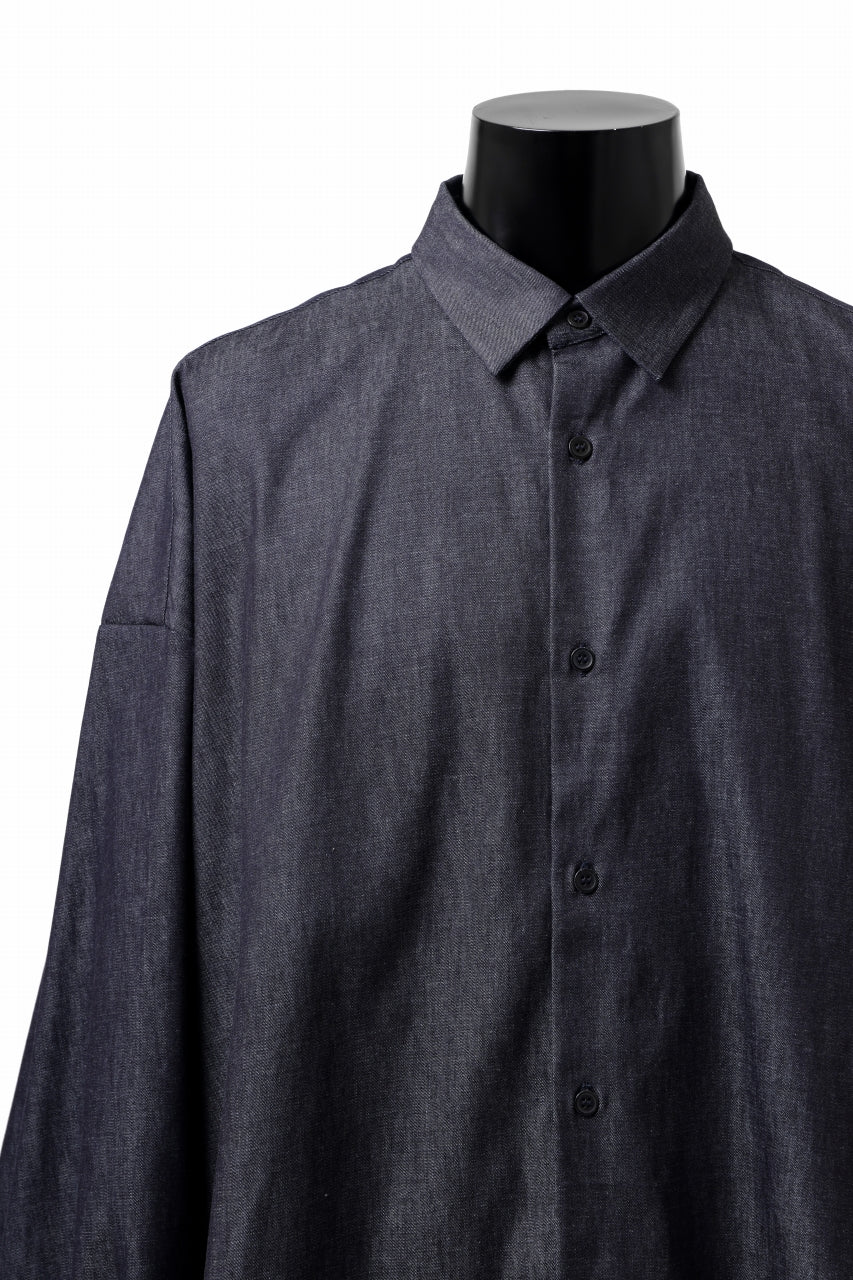 Load image into Gallery viewer, sus-sous atelier L/S shirts / 6oz uneven yarn denim (INDIGO / RIGID)
