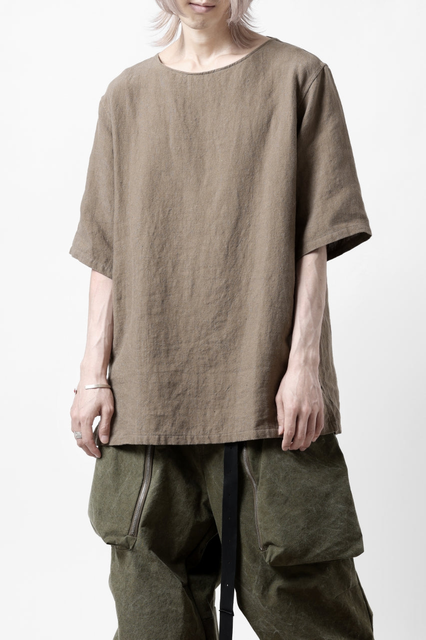 画像をギャラリービューアに読み込む, sus-sous sleeping shirts s/s / Belgium linen (MOCHA)
