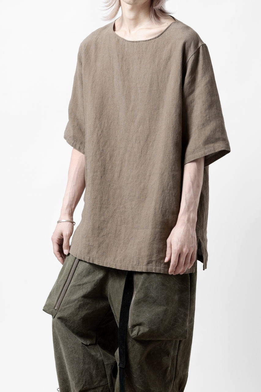 画像をギャラリービューアに読み込む, sus-sous sleeping shirts s/s / Belgium linen (MOCHA)