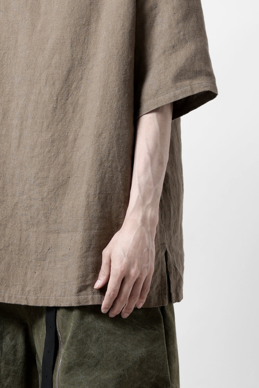 画像をギャラリービューアに読み込む, sus-sous sleeping shirts s/s / Belgium linen (MOCHA)