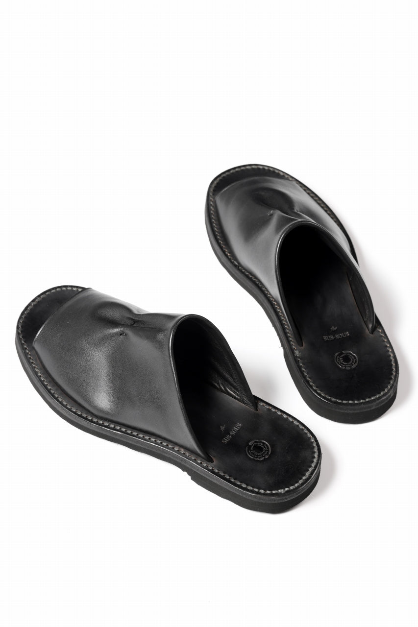 画像をギャラリービューアに読み込む, sus-sous basting sandals / Smooth Cow Leather (BLACK)
