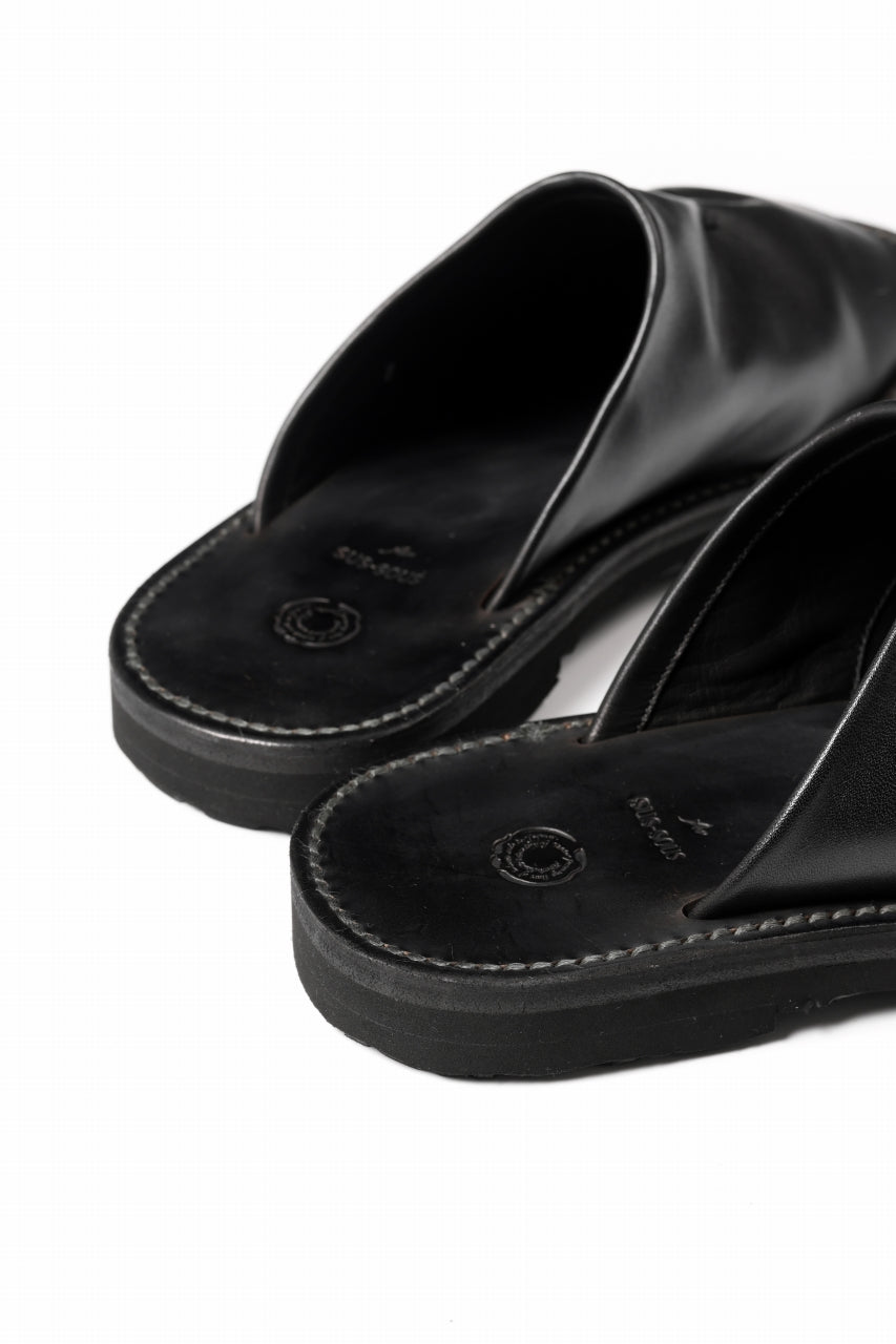 画像をギャラリービューアに読み込む, sus-sous basting sandals / Smooth Cow Leather (BLACK)