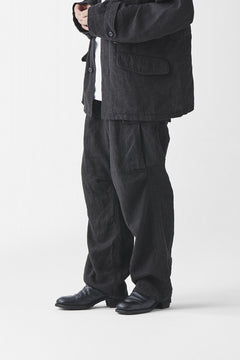 Load image into Gallery viewer, sus-sous exclusive military cargo pants / natural linen & wool (LIGHT BLACK)
