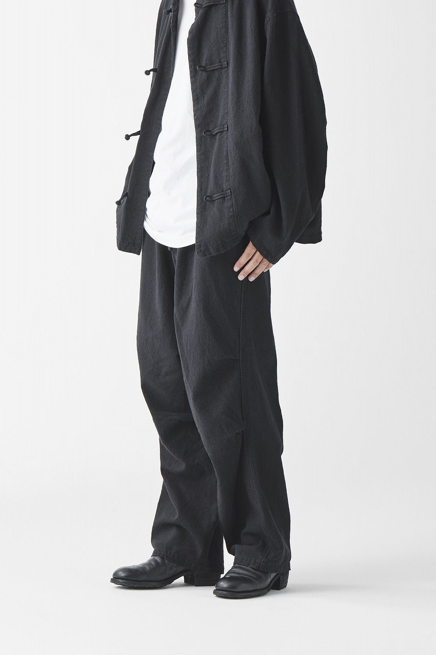 Load image into Gallery viewer, sus-sous exclusive wide pants / 10/2 linen cotton hop suck (BLACK)