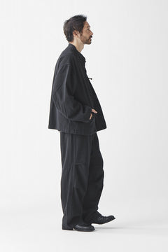 Load image into Gallery viewer, sus-sous exclusive wide pants / 10/2 linen cotton hop suck (BLACK)