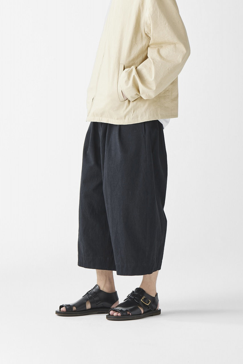 Load image into Gallery viewer, sus-sous exclusive atelier trousers / 10/2 linen cotton hop suck (BLACK)