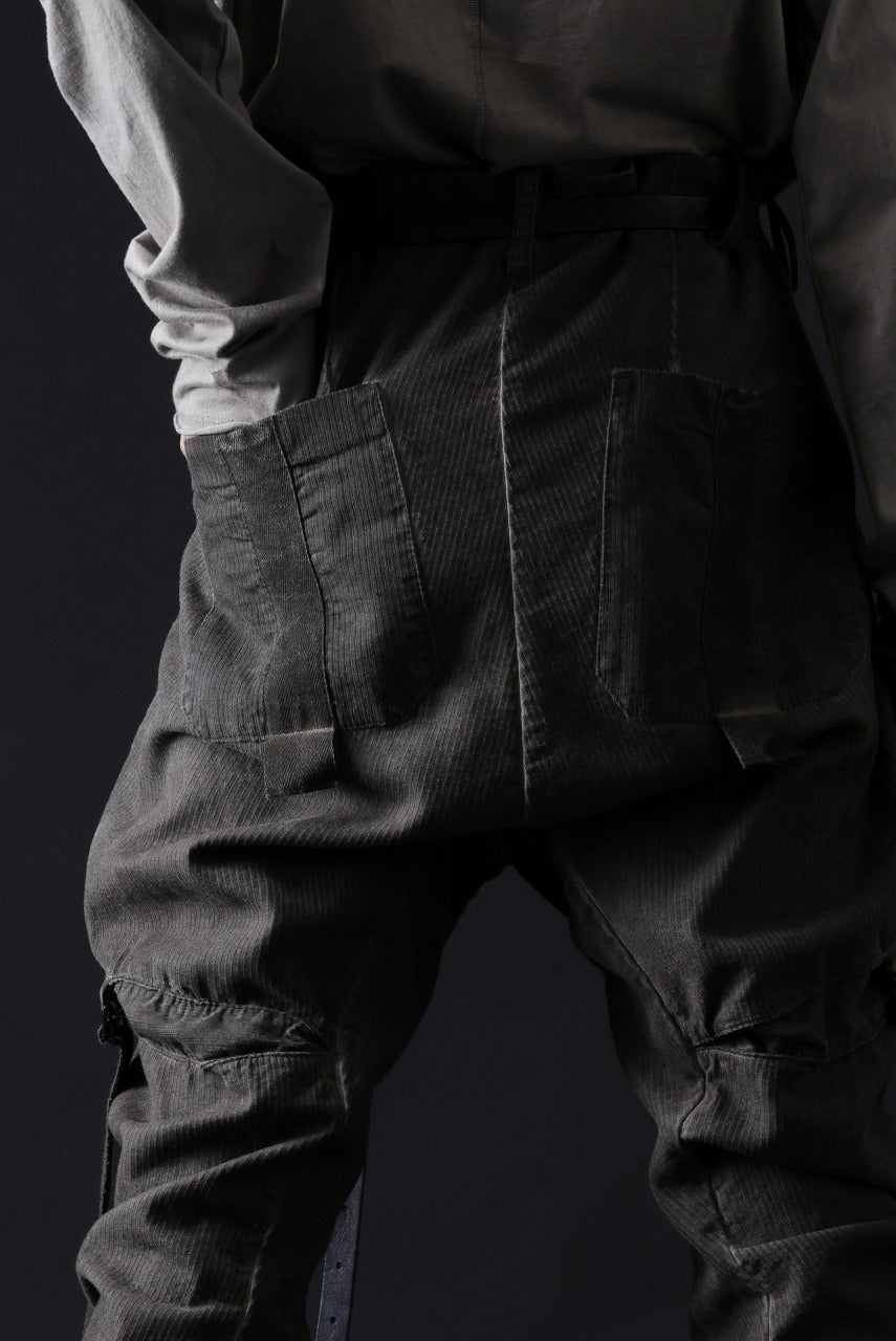 画像をギャラリービューアに読み込む, masnada BAGGY GUSSET POCKET PANTS / STRETCH RELIEF STRIPE COTTON (DUST)