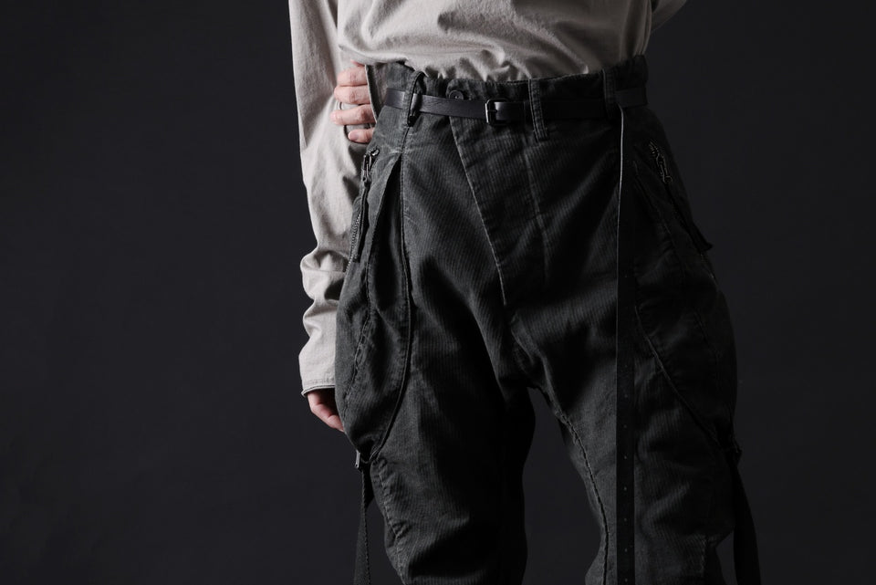 画像をギャラリービューアに読み込む, masnada BAGGY GUSSET POCKET PANTS / STRETCH RELIEF STRIPE COTTON (LEGION)