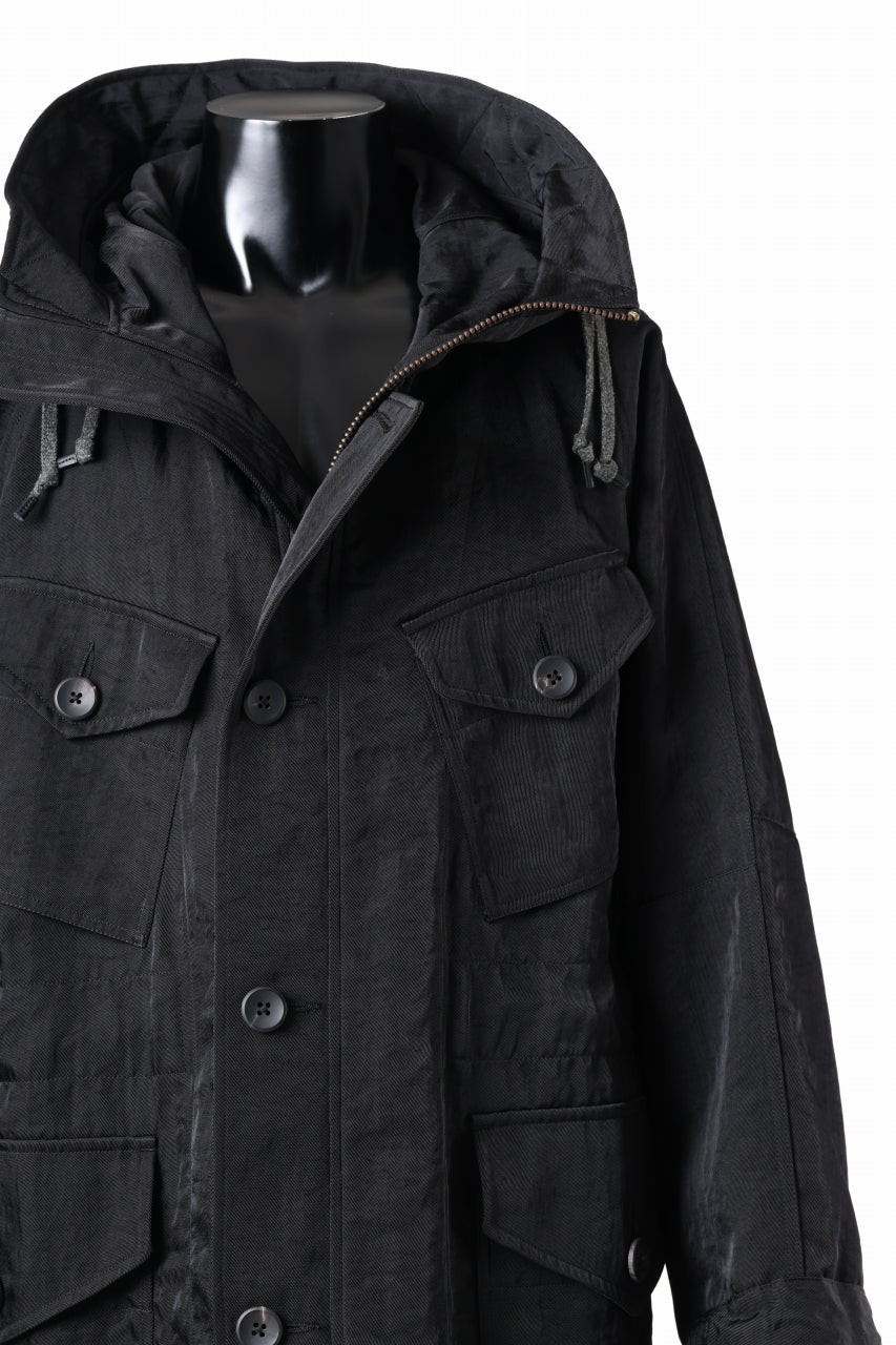 画像をギャラリービューアに読み込む, sus-sous 50's British MIDDLE PARKA / Vintage Flight Twill Nylon (BLACK)