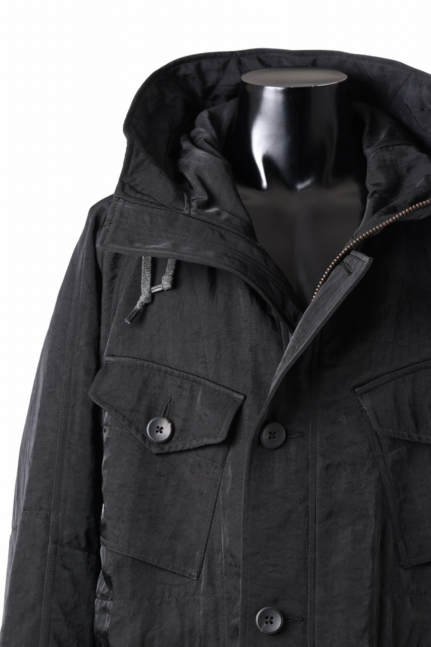 画像をギャラリービューアに読み込む, sus-sous 50's British MIDDLE PARKA / Vintage Flight Twill Nylon (BLACK)