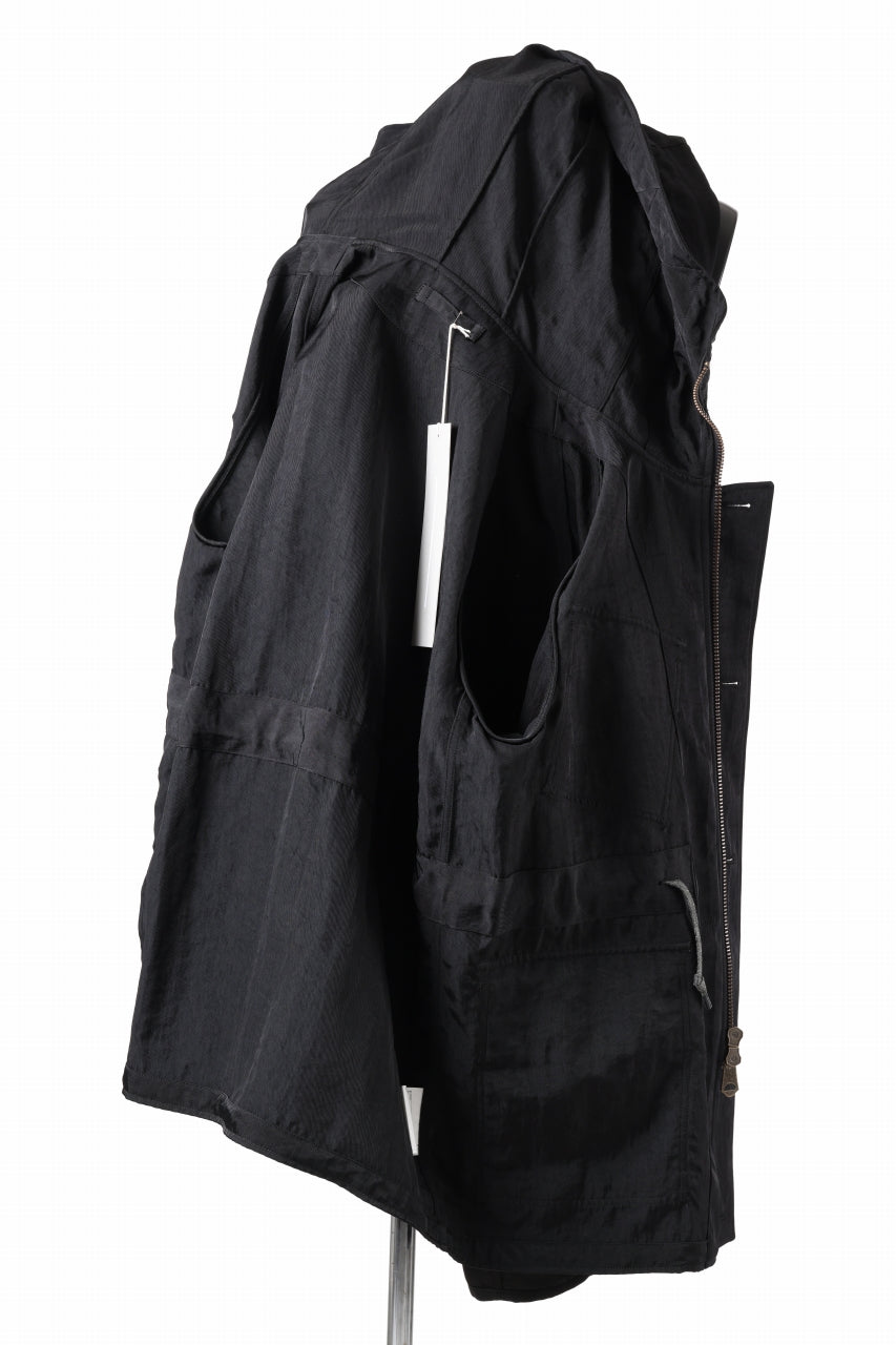画像をギャラリービューアに読み込む, sus-sous 50's British MIDDLE PARKA / Vintage Flight Twill Nylon (BLACK)