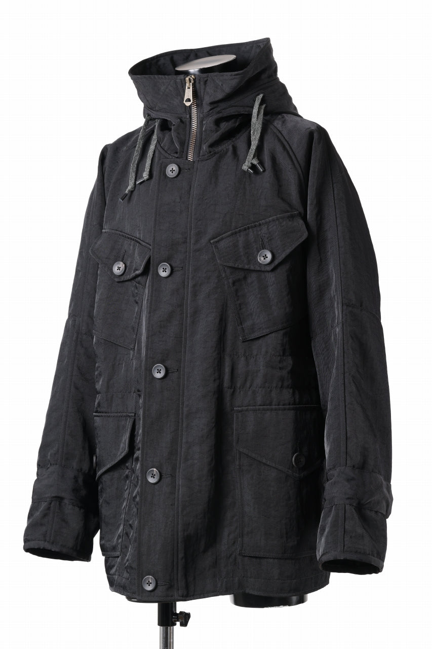画像をギャラリービューアに読み込む, sus-sous 50's British MIDDLE PARKA / Vintage Flight Twill Nylon (BLACK)