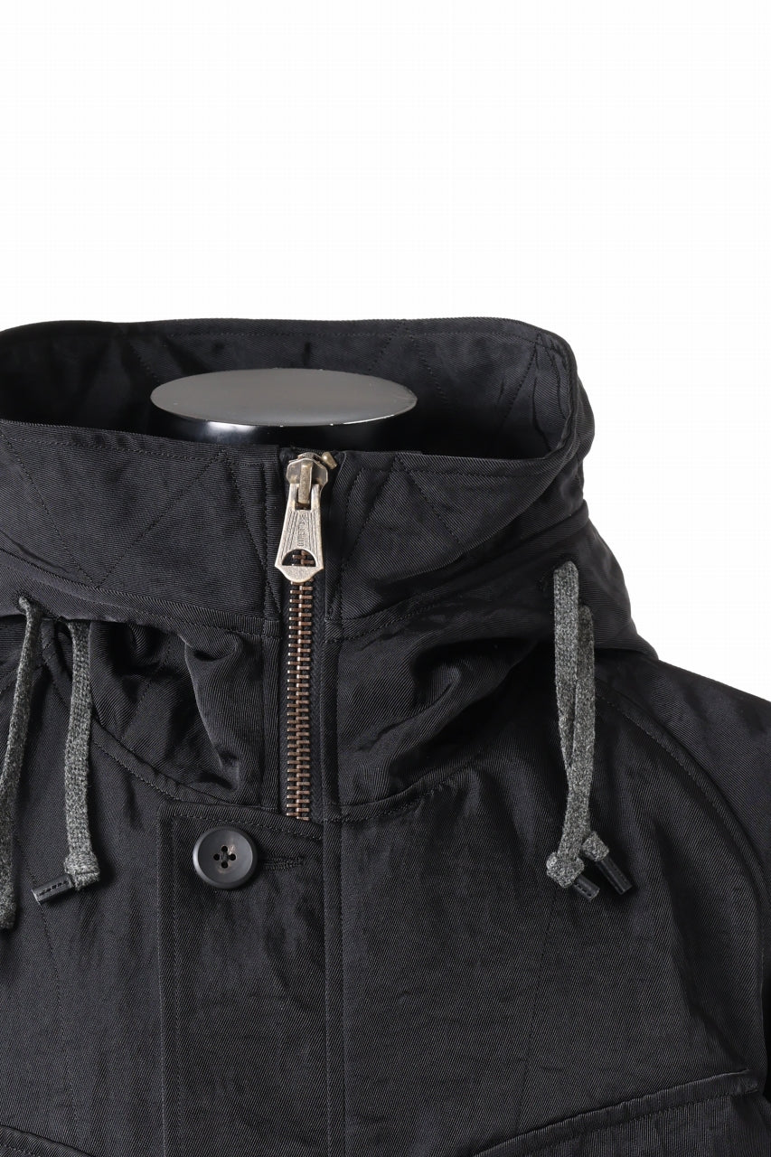 画像をギャラリービューアに読み込む, sus-sous 50's British MIDDLE PARKA / Vintage Flight Twill Nylon (BLACK)
