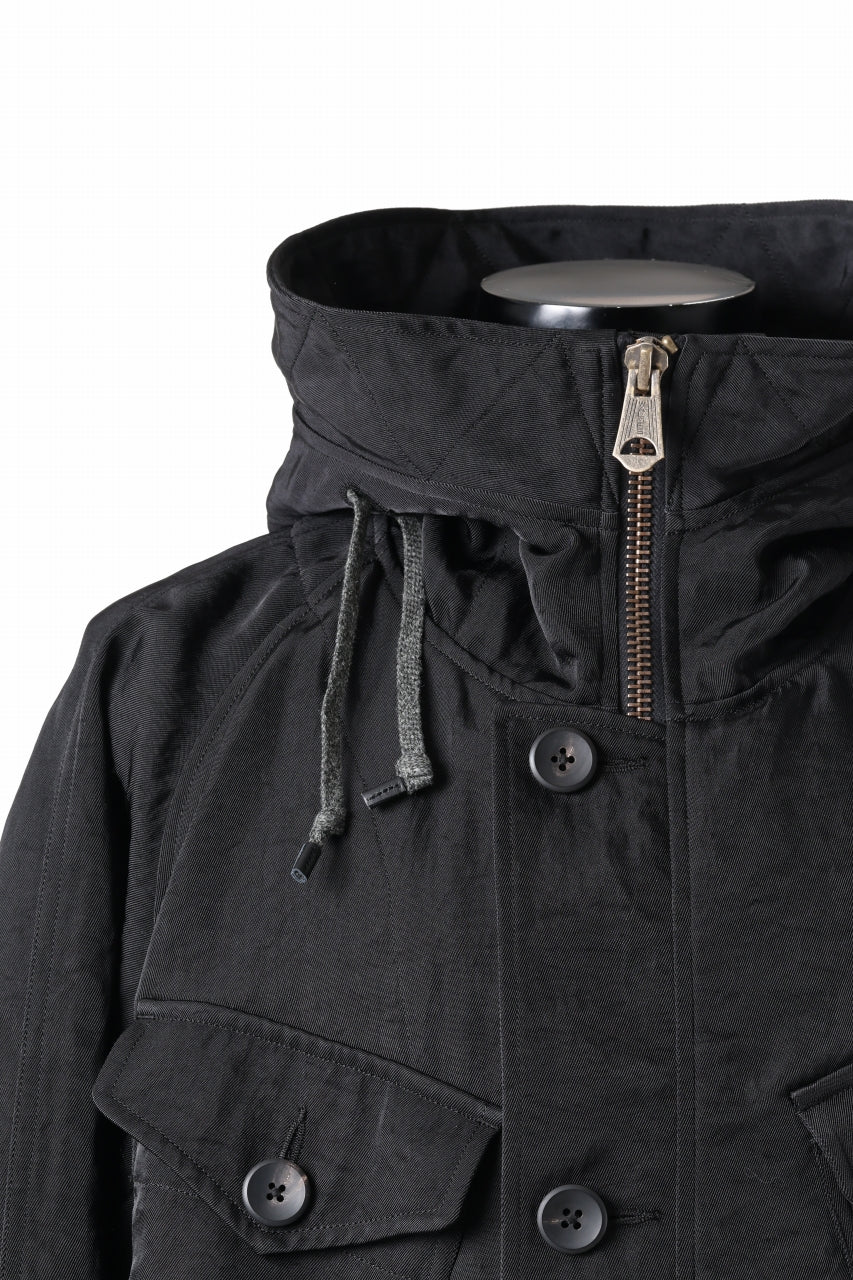 画像をギャラリービューアに読み込む, sus-sous 50's British MIDDLE PARKA / Vintage Flight Twill Nylon (BLACK)