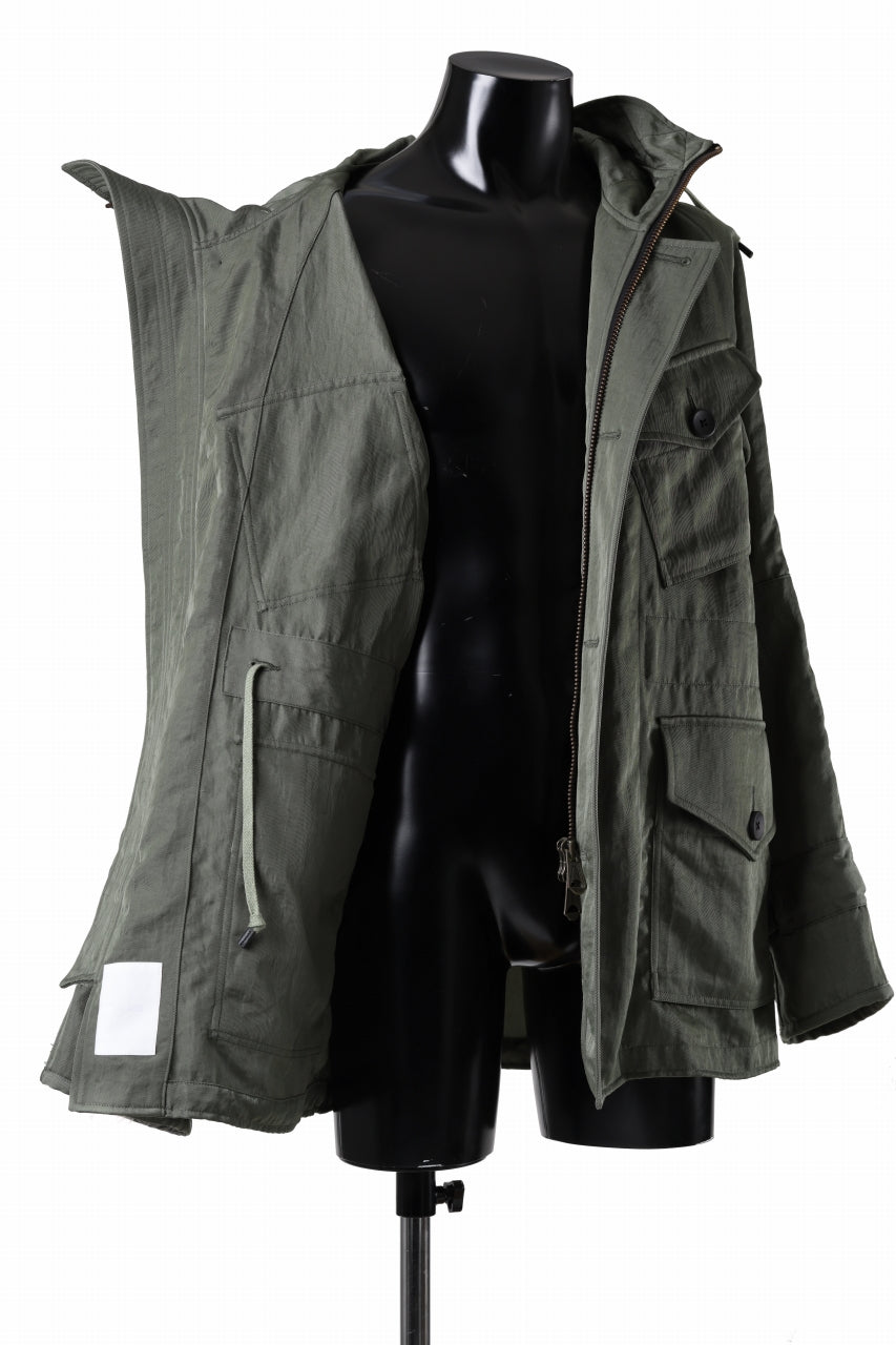 画像をギャラリービューアに読み込む, sus-sous 50's British MIDDLE PARKA / Vintage Flight Twill Nylon (SAGE GREEN)