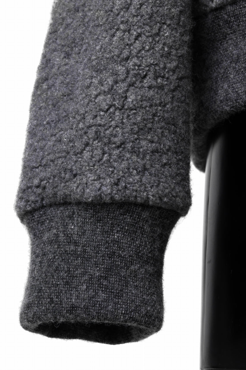 Load image into Gallery viewer, sus-sous Full Zip Track Jacket / Wool Boa Knit (GRAY)