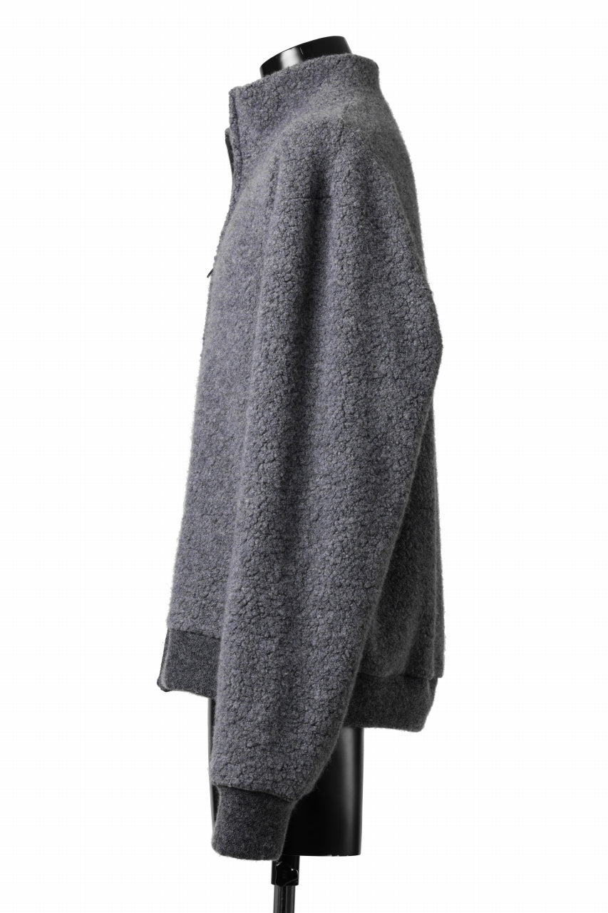 Load image into Gallery viewer, sus-sous Full Zip Track Jacket / Wool Boa Knit (GRAY)