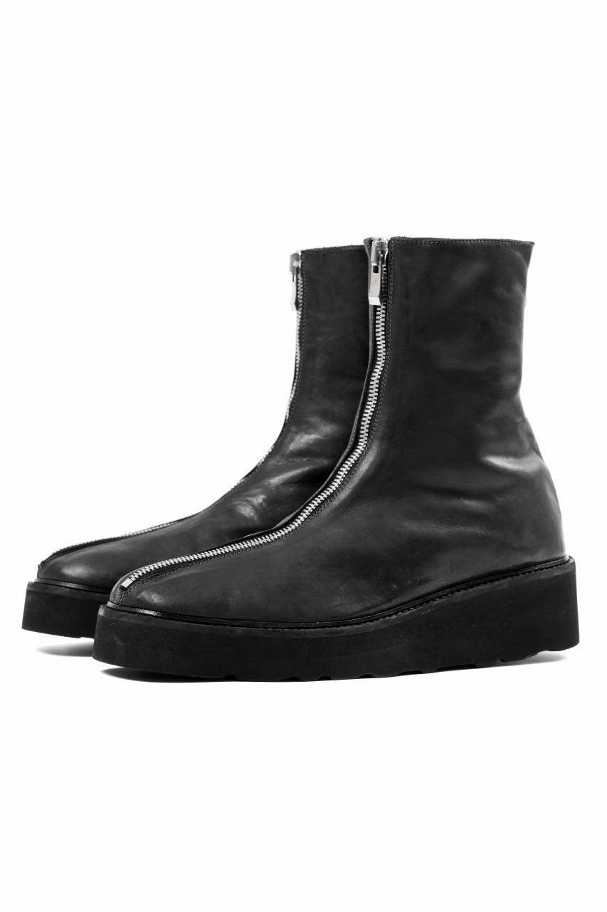 incarnation FRONT & BACK ZIP BOOTS with HIGH CREPE SOLES / HORSE LEATHER (91N)