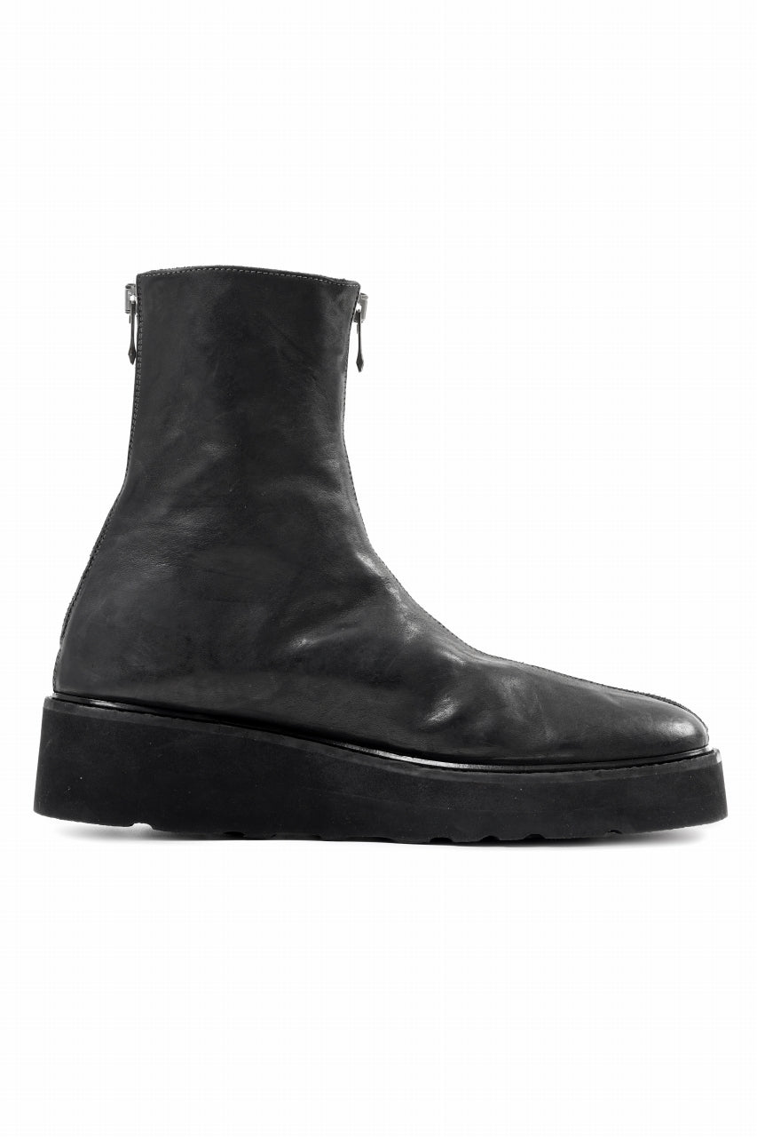 incarnation FRONT & BACK ZIP BOOTS with HIGH CREPE SOLES / HORSE LEATHER (91N)