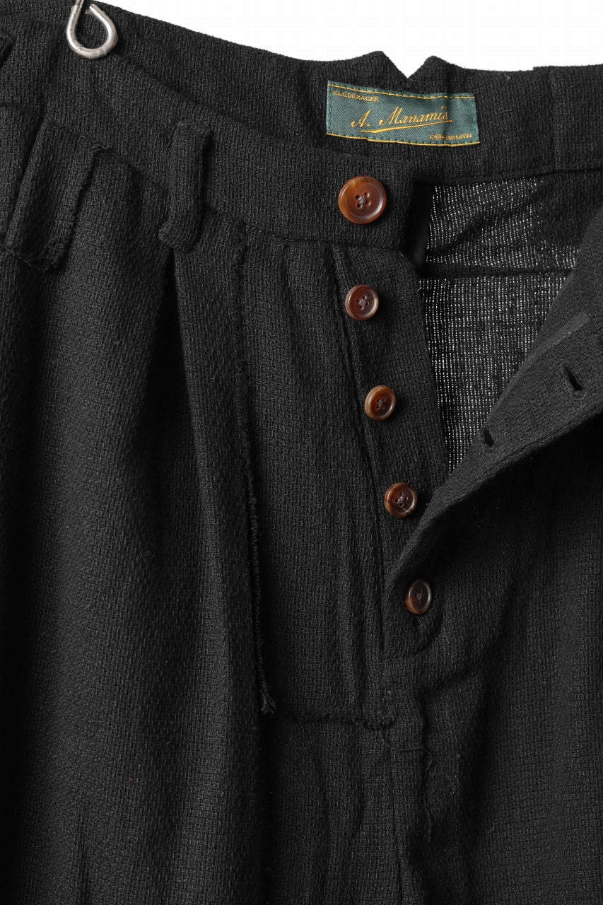 画像をギャラリービューアに読み込む, Aleksandr Manamis exclusive Bias Front Cropped Pant / Mesh Linen (BLACK)