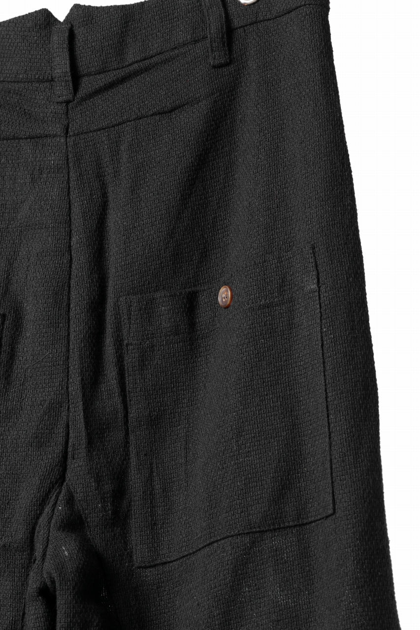 画像をギャラリービューアに読み込む, Aleksandr Manamis exclusive Bias Front Cropped Pant / Mesh Linen (BLACK)