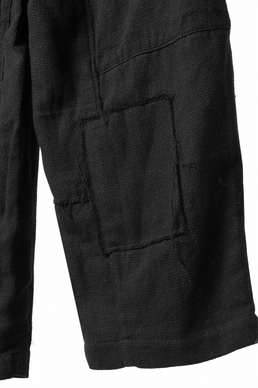 画像をギャラリービューアに読み込む, Aleksandr Manamis exclusive Bias Front Cropped Pant / Mesh Linen (BLACK)