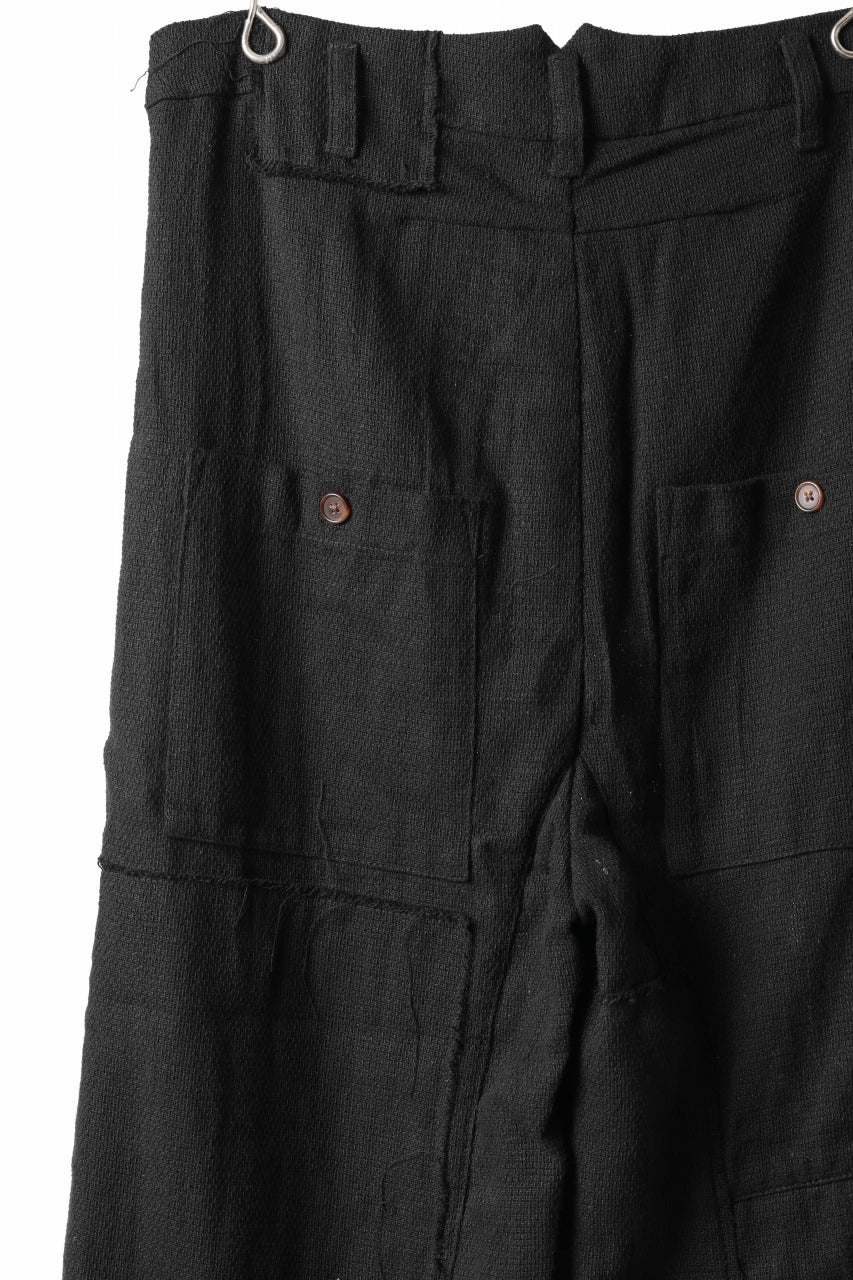 画像をギャラリービューアに読み込む, Aleksandr Manamis exclusive Bias Front Cropped Pant / Mesh Linen (BLACK)
