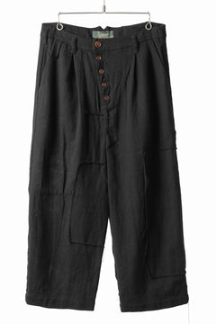 画像をギャラリービューアに読み込む, Aleksandr Manamis exclusive Bias Front Cropped Pant / Mesh Linen (BLACK)