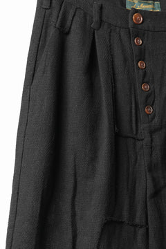 画像をギャラリービューアに読み込む, Aleksandr Manamis exclusive Bias Front Cropped Pant / Mesh Linen (BLACK)