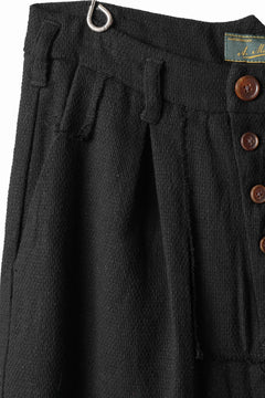 画像をギャラリービューアに読み込む, Aleksandr Manamis exclusive Bias Front Cropped Pant / Mesh Linen (BLACK)