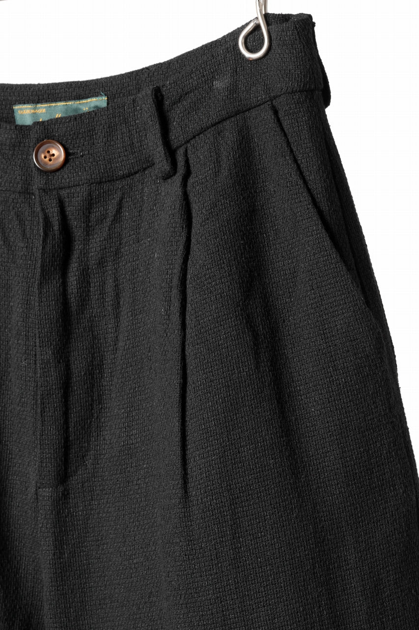画像をギャラリービューアに読み込む, Aleksandr Manamis Wide Tapered Ankle Pant / Mesh Linen (BLACK)