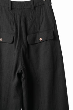 画像をギャラリービューアに読み込む, Aleksandr Manamis Wide Tapered Ankle Pant / Mesh Linen (BLACK)