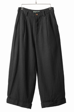 画像をギャラリービューアに読み込む, Aleksandr Manamis Wide Tapered Ankle Pant / Mesh Linen (BLACK)