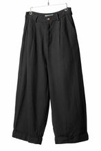 画像をギャラリービューアに読み込む, Aleksandr Manamis Wide Tapered Ankle Pant / Mesh Linen (BLACK)