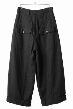 画像をギャラリービューアに読み込む, Aleksandr Manamis Wide Tapered Ankle Pant / Mesh Linen (BLACK)