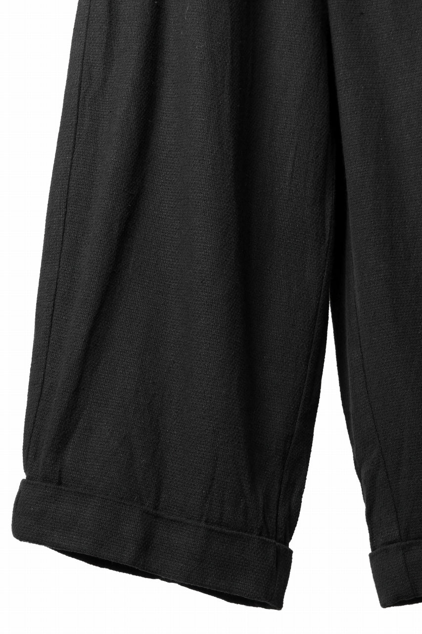 画像をギャラリービューアに読み込む, Aleksandr Manamis Wide Tapered Ankle Pant / Mesh Linen (BLACK)