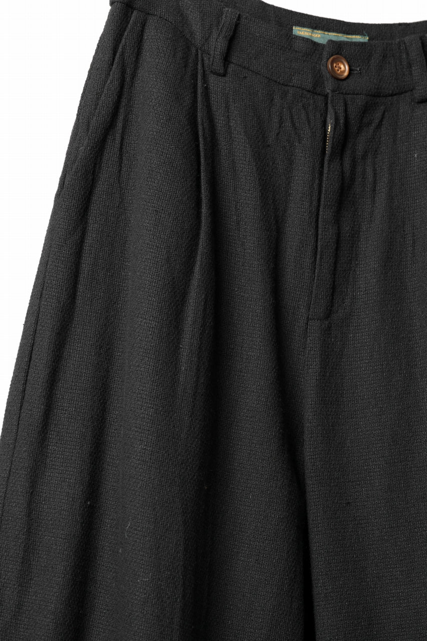 画像をギャラリービューアに読み込む, Aleksandr Manamis Wide Tapered Ankle Pant / Mesh Linen (BLACK)