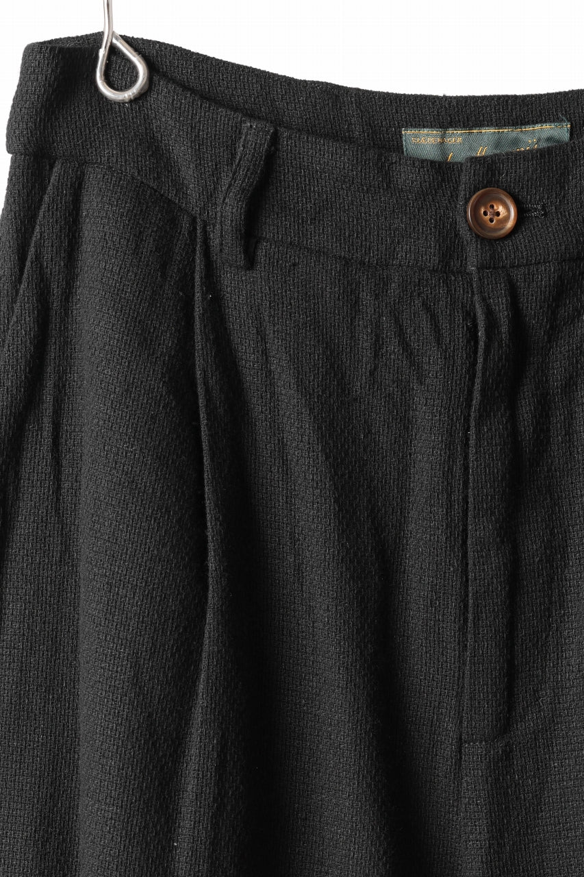 画像をギャラリービューアに読み込む, Aleksandr Manamis Wide Tapered Ankle Pant / Mesh Linen (BLACK)