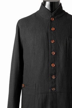 画像をギャラリービューアに読み込む, Aleksandr Manamis exclusive 19IEME Stand Collar Jacket / Mesh Linen (BLACK)