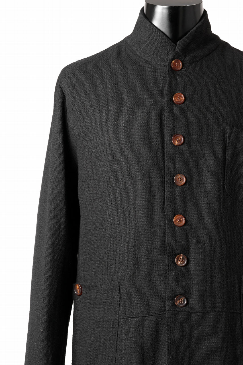画像をギャラリービューアに読み込む, Aleksandr Manamis exclusive 19IEME Stand Collar Jacket / Mesh Linen (BLACK)