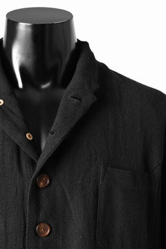 画像をギャラリービューアに読み込む, Aleksandr Manamis exclusive 19IEME Stand Collar Jacket / Mesh Linen (BLACK)