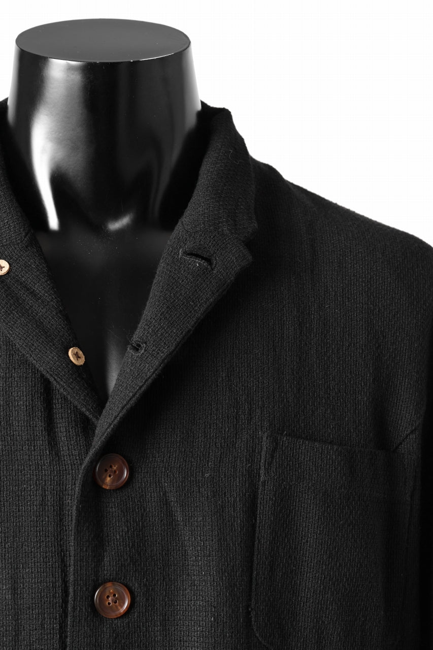 画像をギャラリービューアに読み込む, Aleksandr Manamis exclusive 19IEME Stand Collar Jacket / Mesh Linen (BLACK)