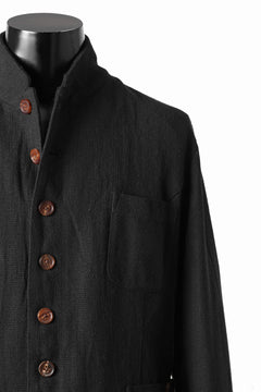 画像をギャラリービューアに読み込む, Aleksandr Manamis exclusive 19IEME Stand Collar Jacket / Mesh Linen (BLACK)